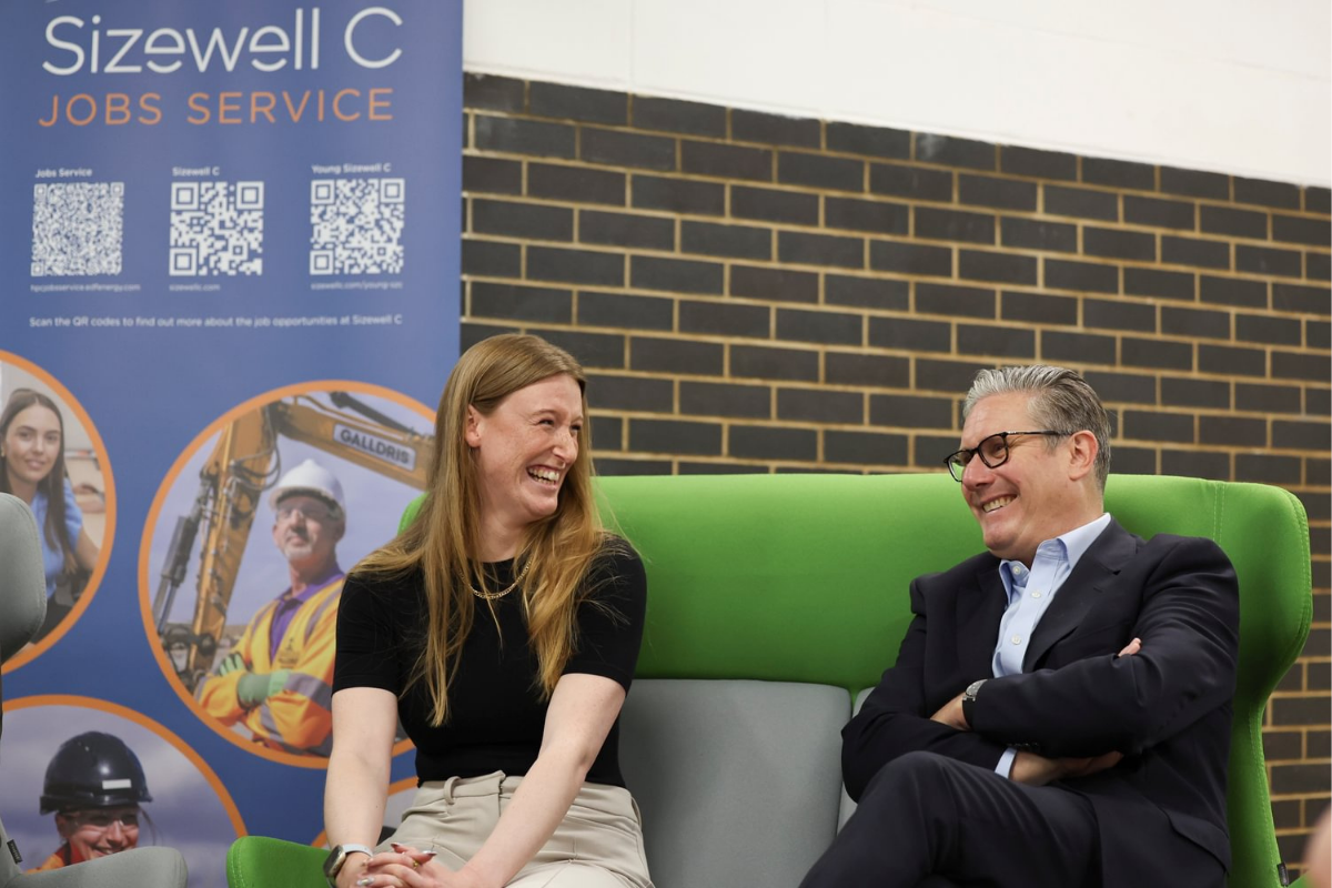 Gemma Moss, winner of the Suffolk New College apprentice of the year, pictured with Prime Minister Keir Starmer
